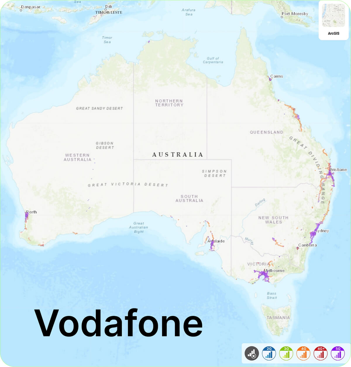 vodafone 3g 4g 5g coverage map in australia