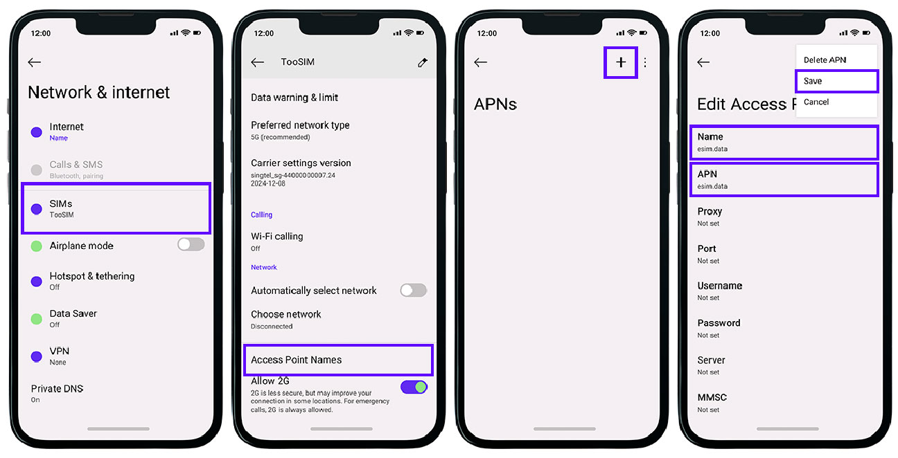 Perform these steps only after your eSIM is activated and turned on