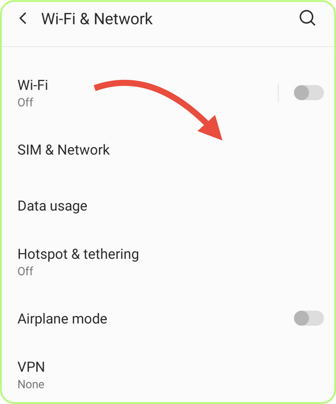 choose sim & network, mobile network
