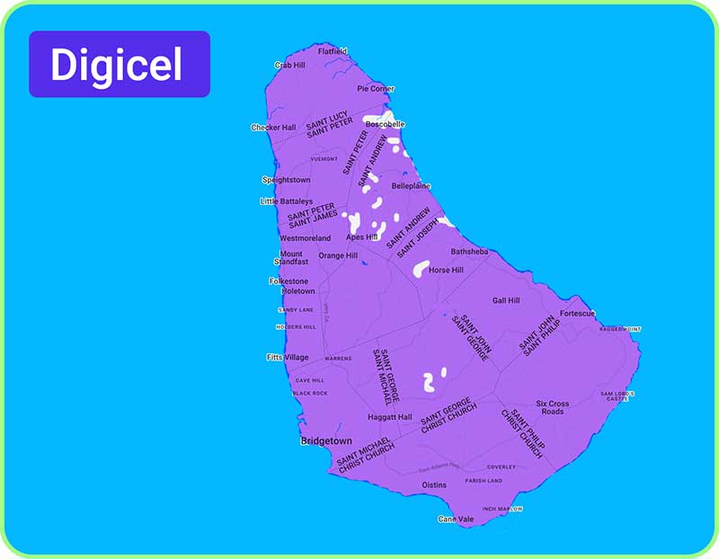 mobile coverage across barbados digicel