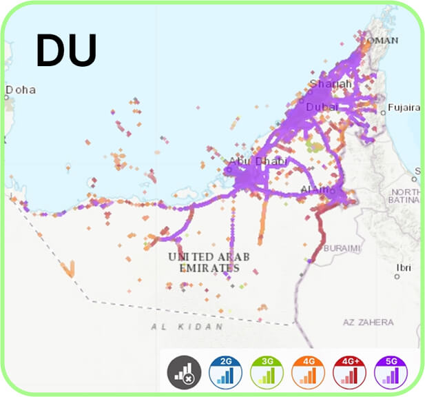 du mobiles uae mobile coverage map 3g/4g/5g