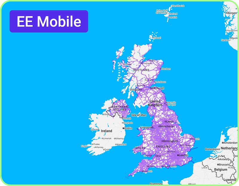 Mobile coverage in the United Kingdom EE