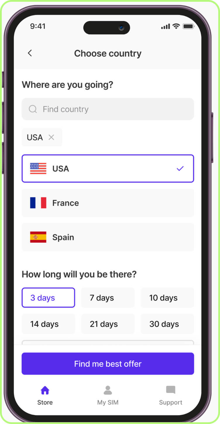 eSIM TooSIM To always stay connected
