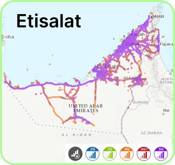 etisalat uae mobile coverage map 3g/4g/5g