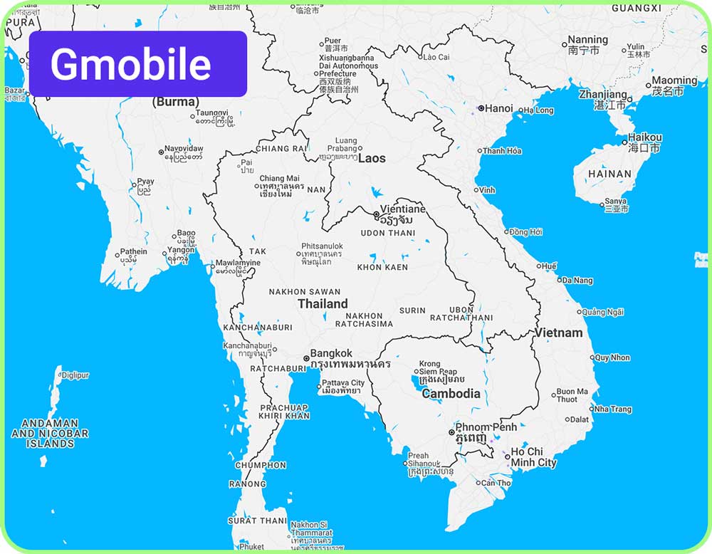 Ais mobile Map of mobile coverage in Asia