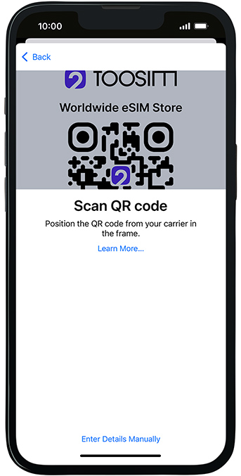 eSIM QR code scanning