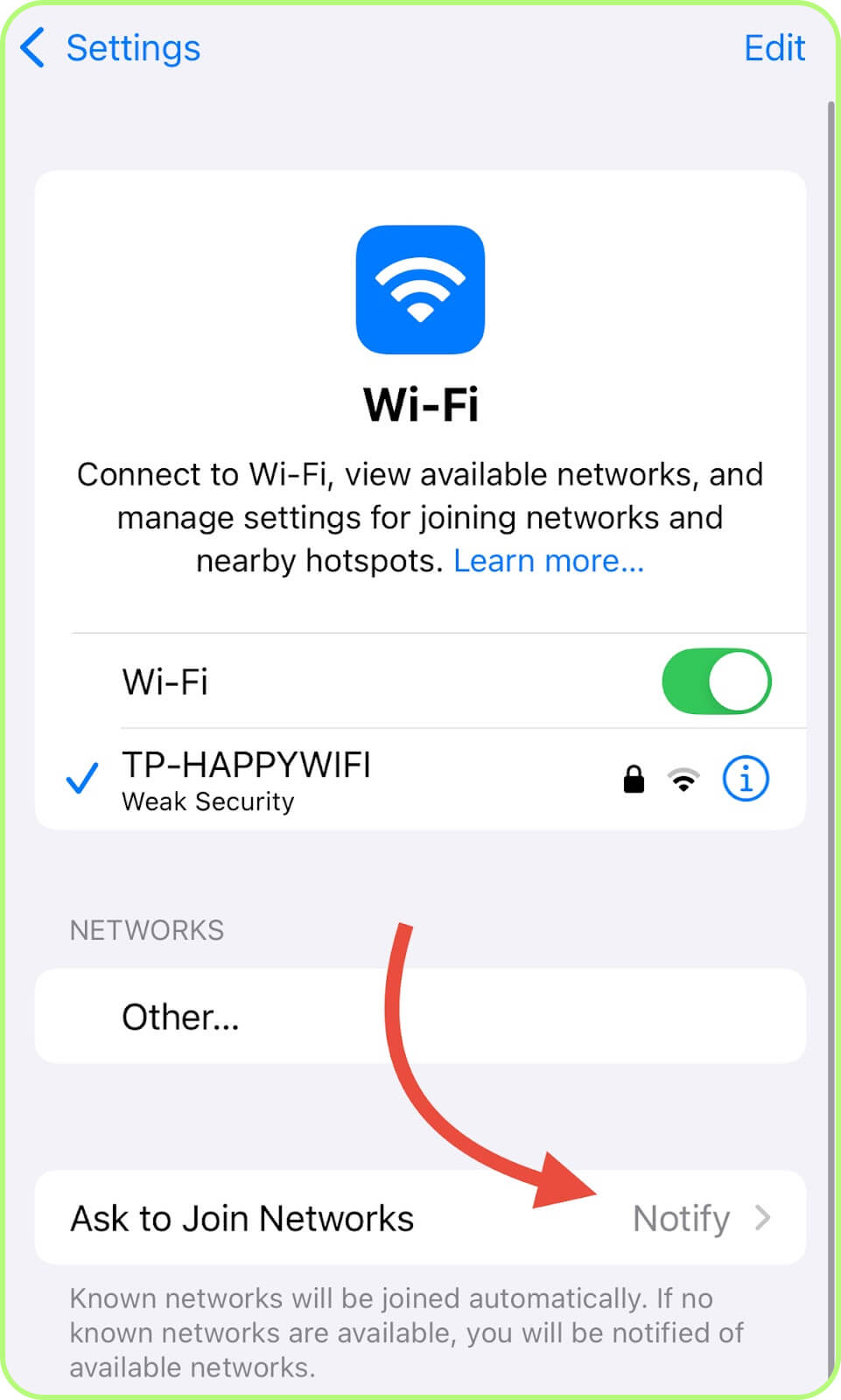 iphone wi-fi settings: disable auto-join wi-fi and turn off bluetooth connections
