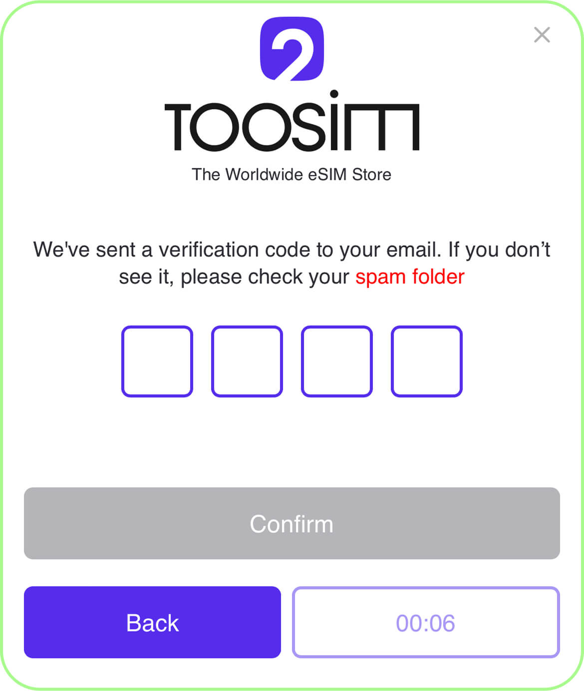 login confirmation