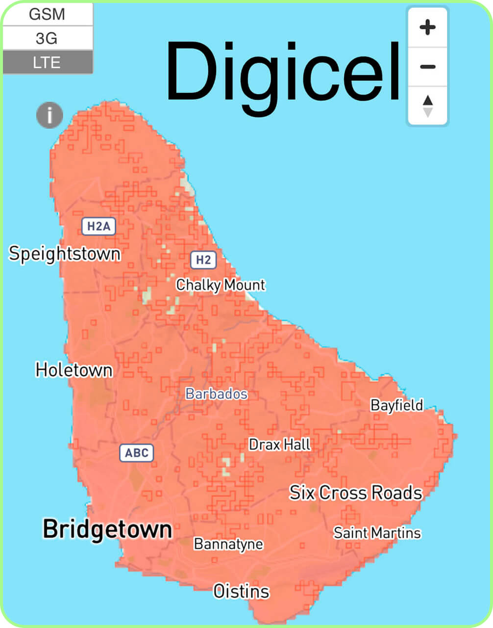 mobile coverage across barbados digicel
