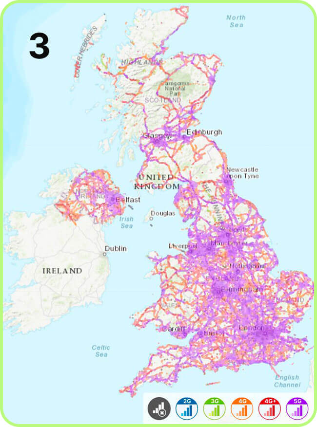 mobile coverage in the United Kingdom 3