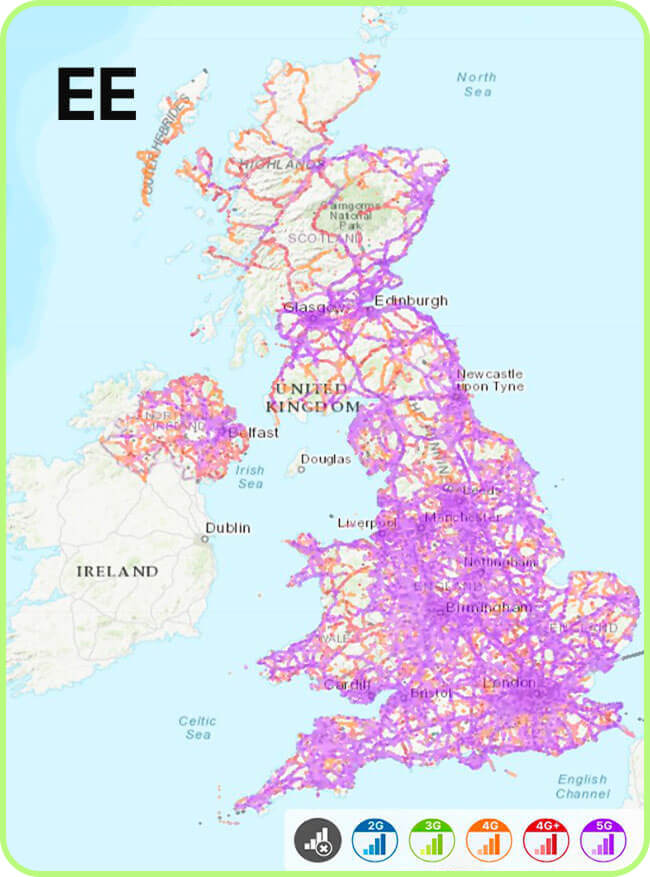 mobile coverage in the United Kingdom EE