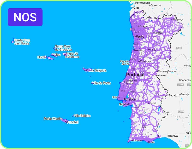 best coverage across portugal nos