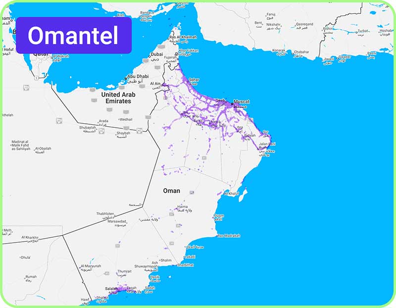 Omantel mobile coverage in Oman