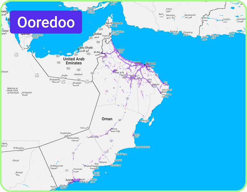Ooredoo mobile coverage in Oman