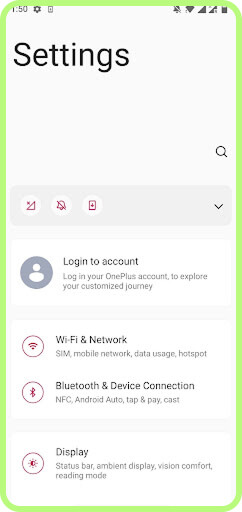 Open Settings on an Android