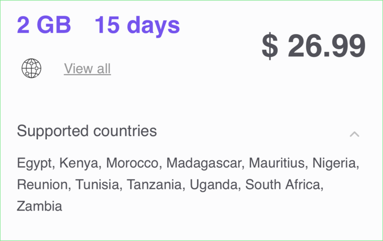 regional esims africa