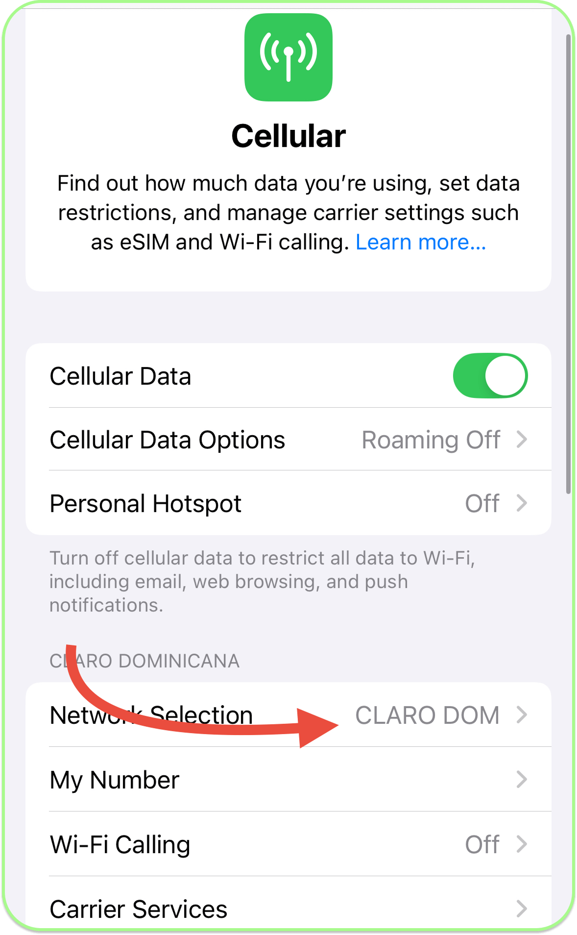 tap network selection