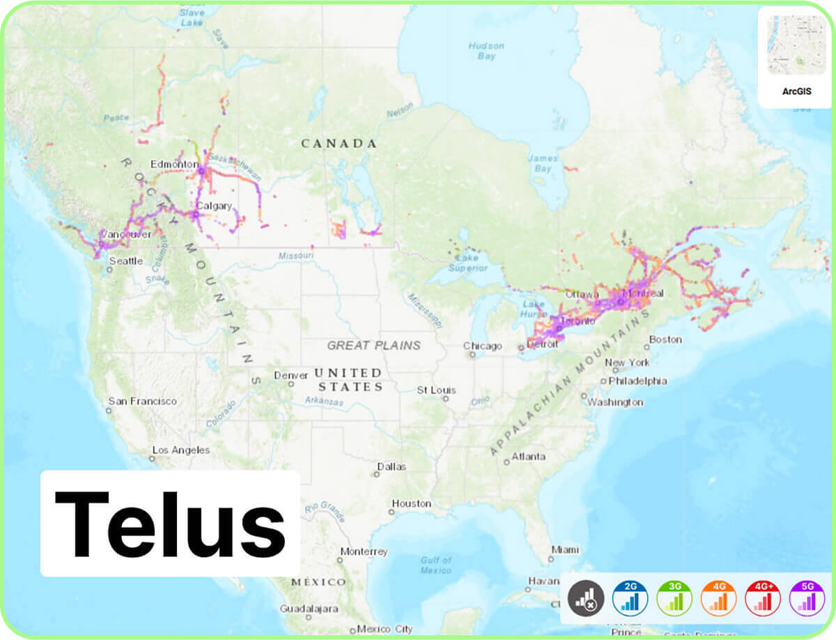 telus mobilitys 3g 4g 5g coverage map in canada