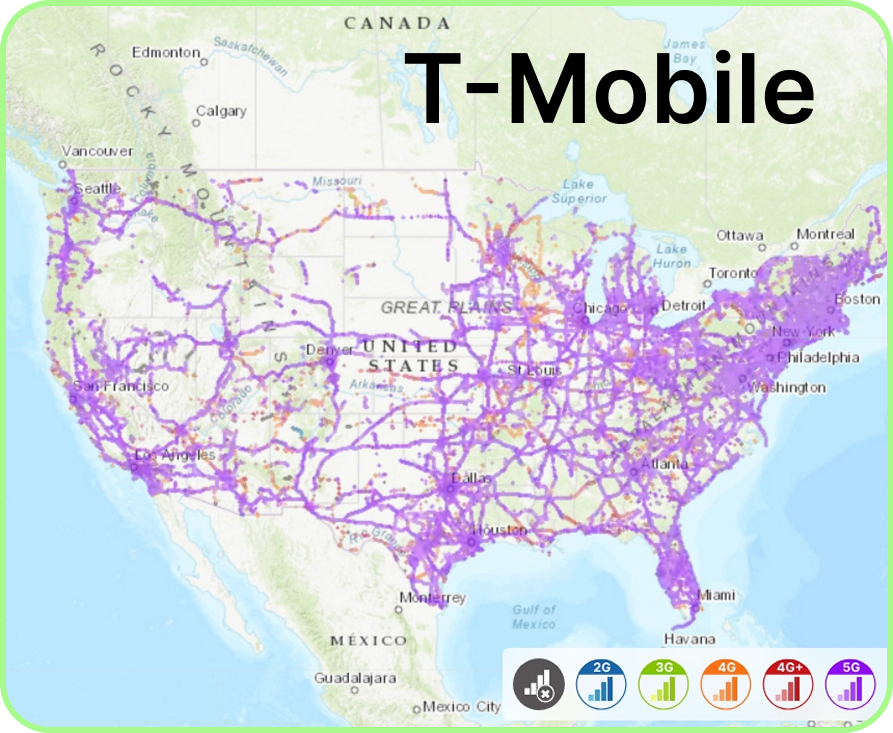 usa t-mobile coverage map with 4g/5g networks