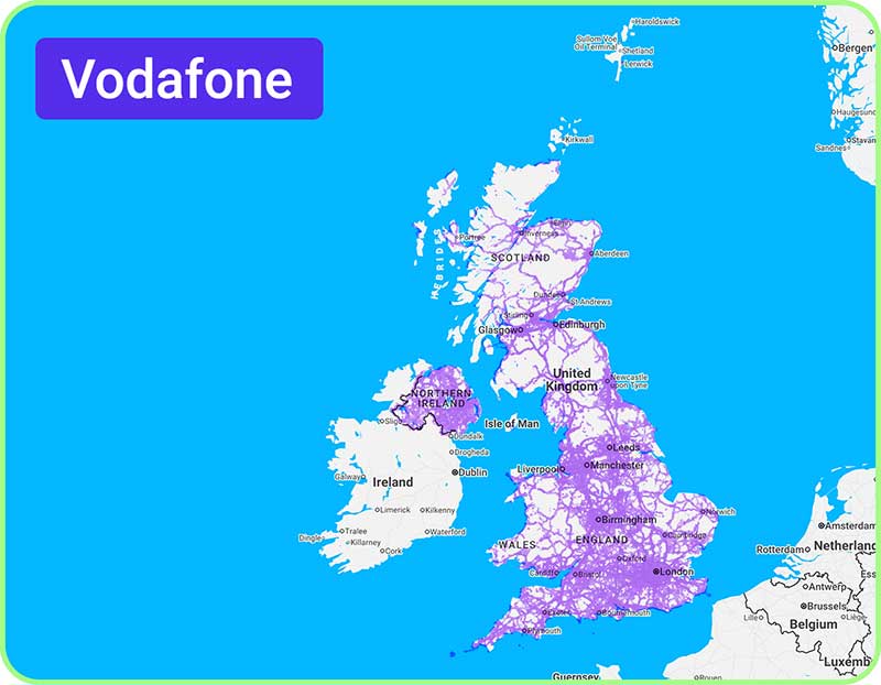 Mobile coverage in the United Kingdom Vodafone